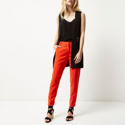 Red cigarette pants